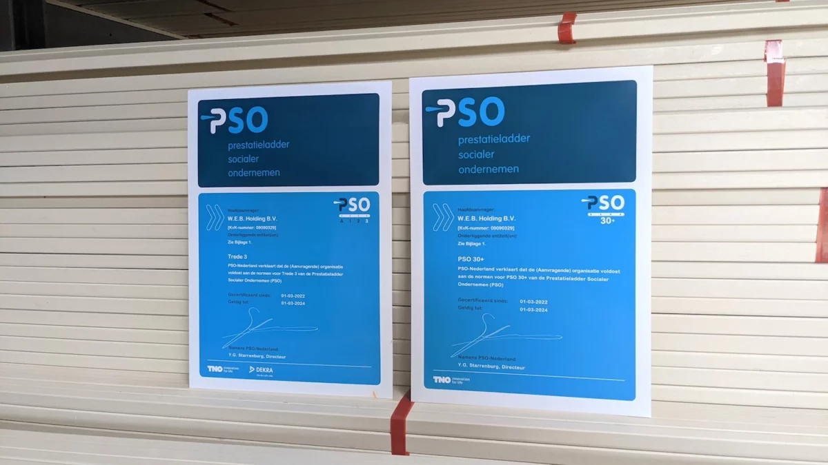 Foto van onze PSO certificaten